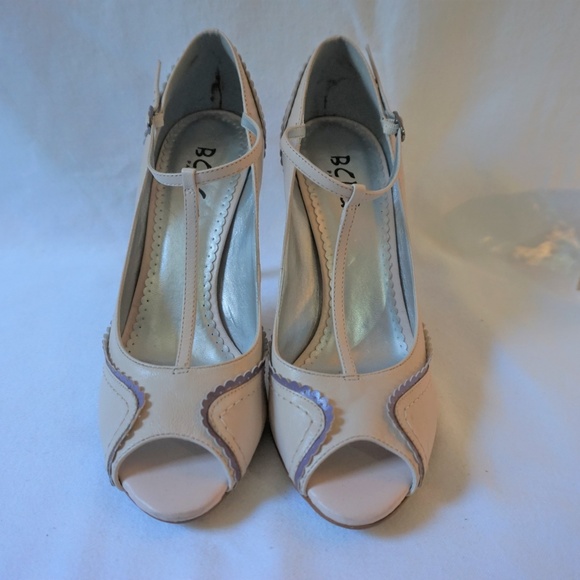BCBG Peep Toe Heels Pink Lavender Size 8.5 - Picture 2 of 5